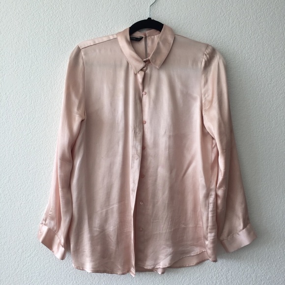 Tops | Zara Pink Button Up Blouse | Poshmark